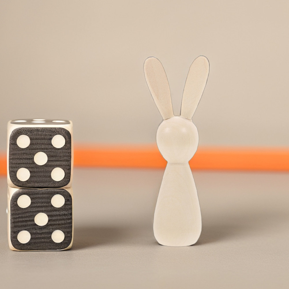 Art Craft Rabbit - 7 Buah Figur Kelinci Kayu Polos