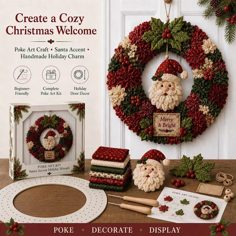 Art Craft Decoration - Kit Seni Bordir Kain Natal 3D,