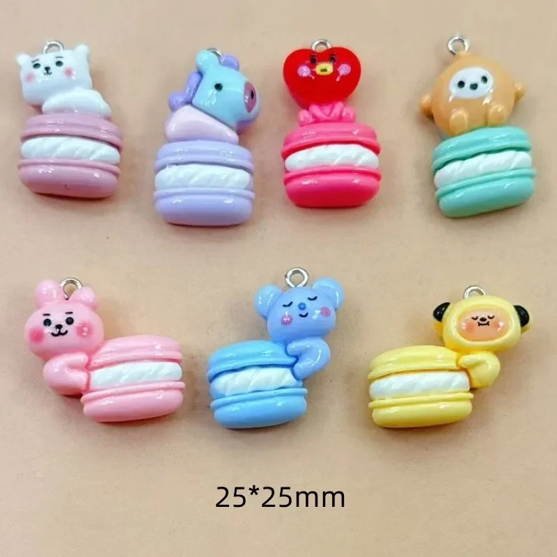 Art Craft Decoration - 10pcs Aksesoris Resin Kartun Campuran, Liontin