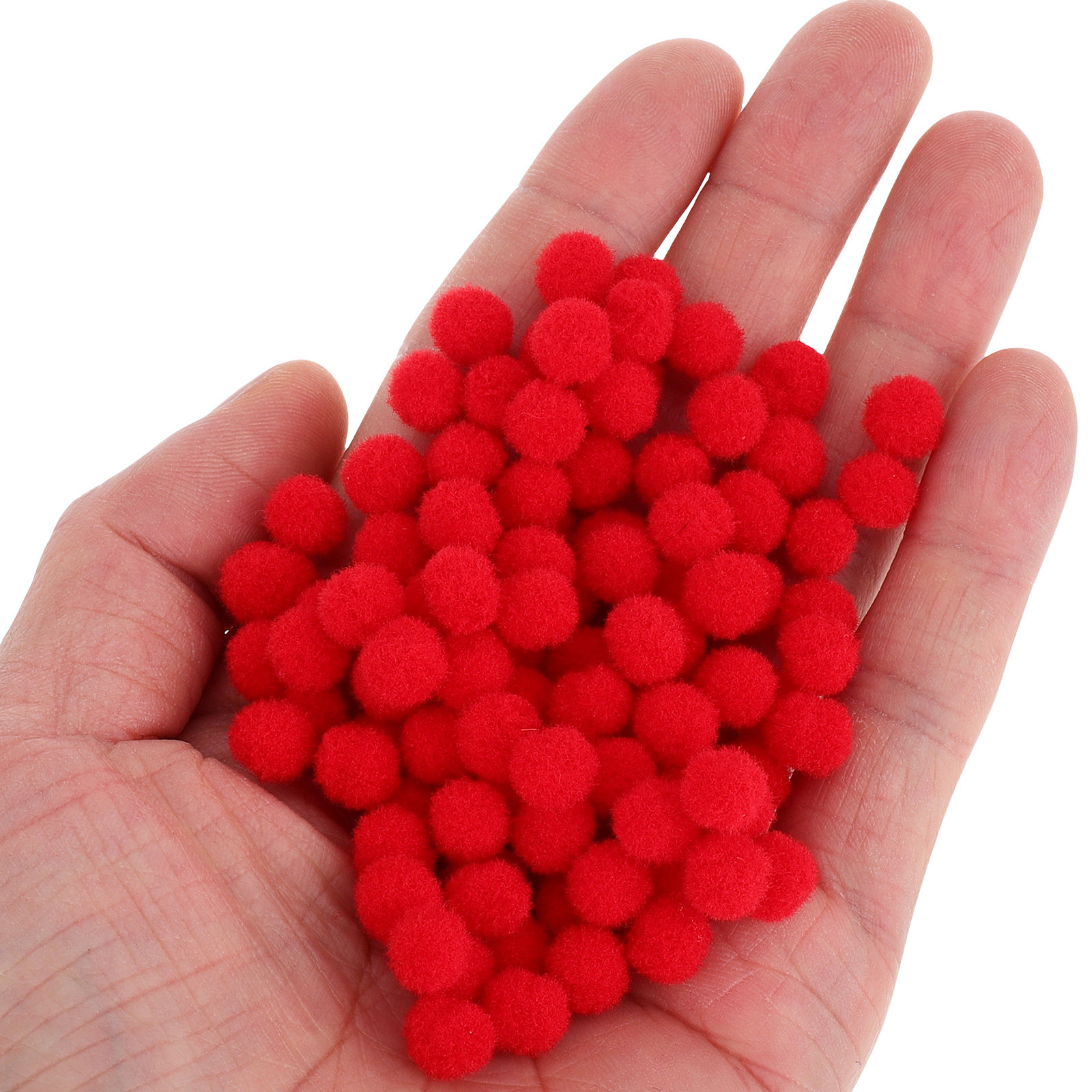 100 buah Pom-pom Mini Merah, B - Art Craft Preschool ulasan dan harga