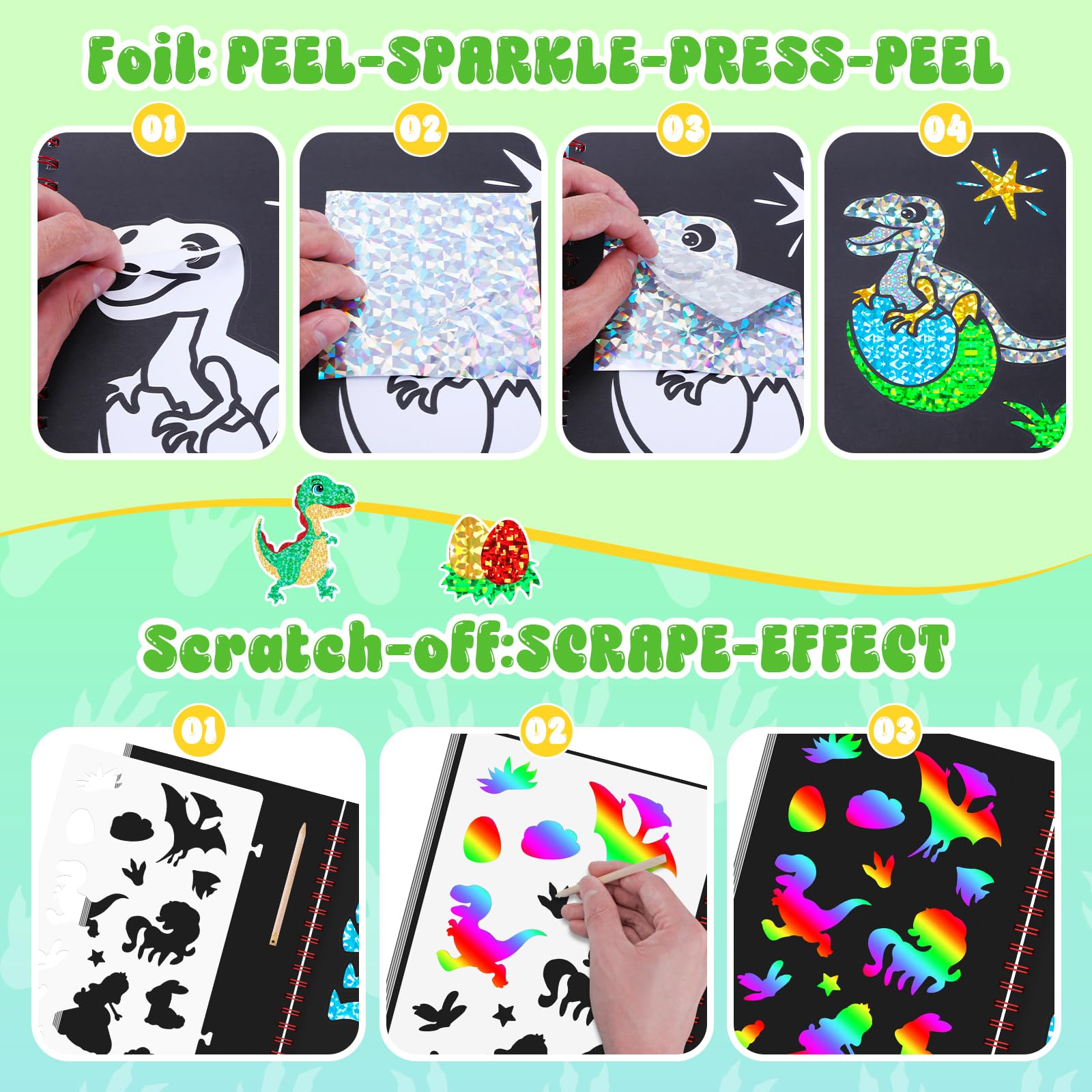 Buku Seni Goresan Dinosaurus u - Art Craft Kits For Kids ulasan dan harga