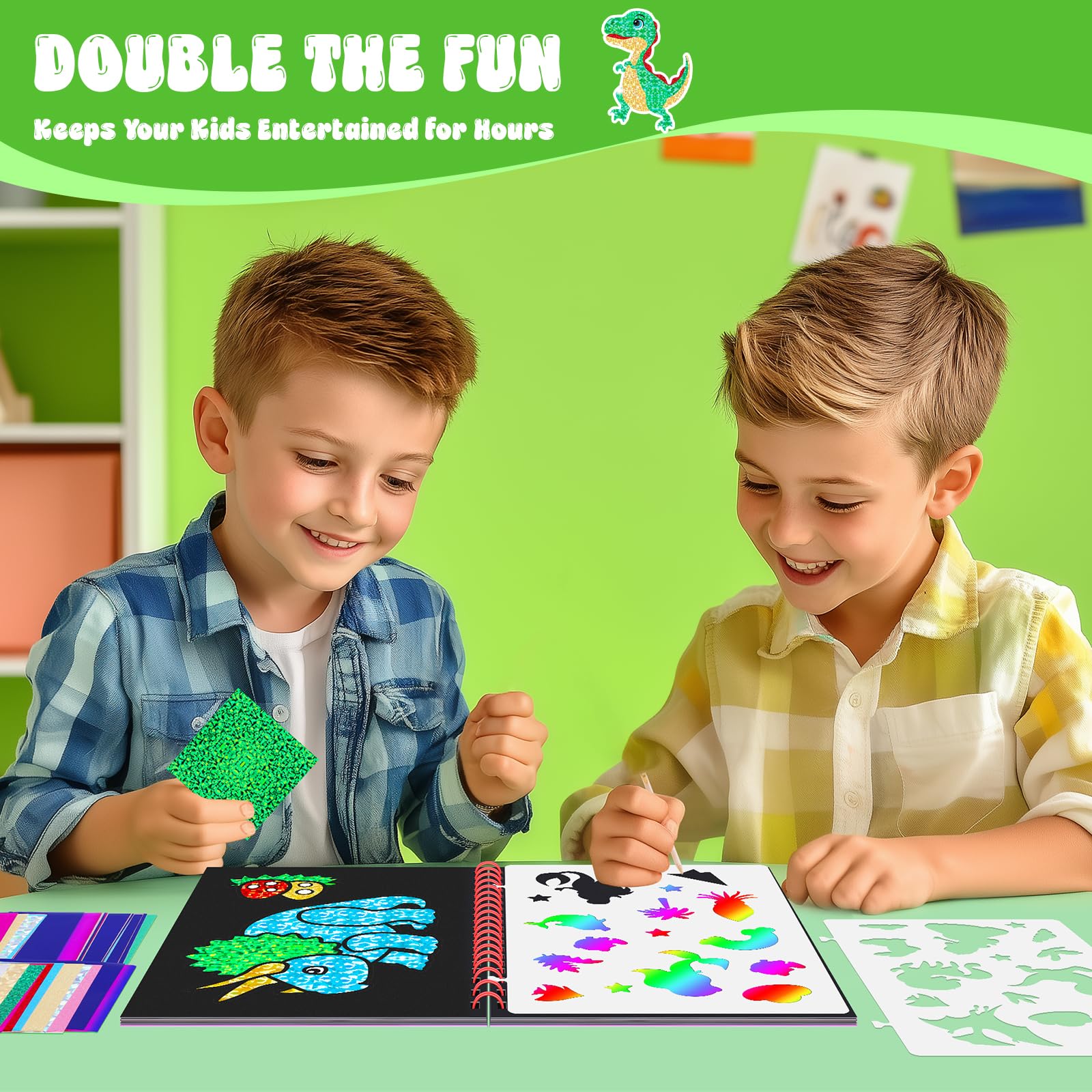 Buku Seni Goresan Dinosaurus u - Art Craft Kits For Kids ulasan dan harga