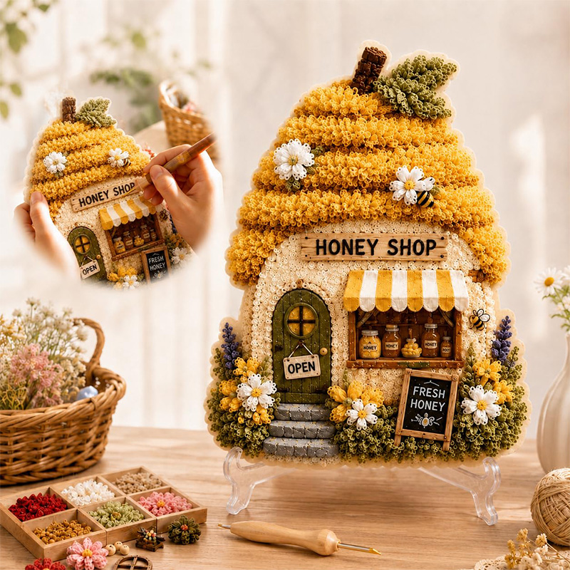 Kit DIY Seni Poke Rumah Jamur  - Art Craft Decoration ulasan dan harga