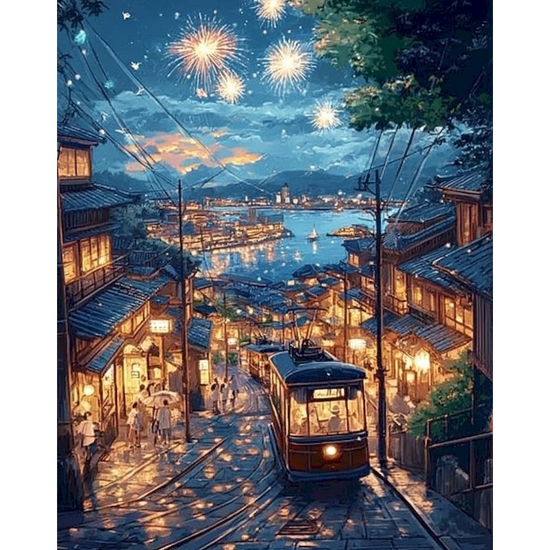 GATYZTORY Pemandangan Malam 5d - Art Craft Night ulasan dan harga